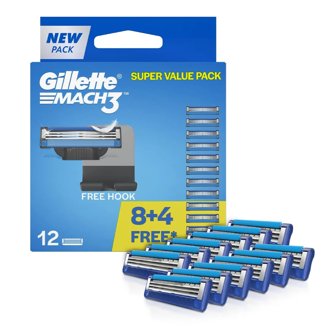 Gillette Mach 3 Manual Shaving Razor Blades (Cartridge) 12s pack