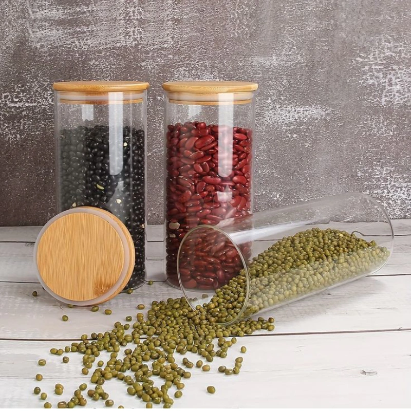 1200 ML Glass jar With Bamboo Lid 3Pic