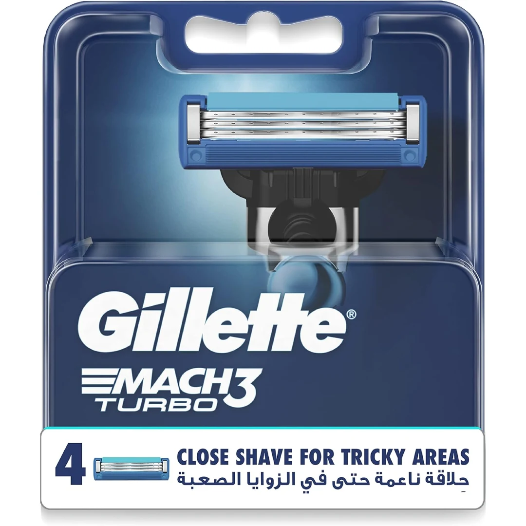 Gillette Mach 3 Turbo Manual Shaving Razor Blades - 4s Pack (Cartridge)