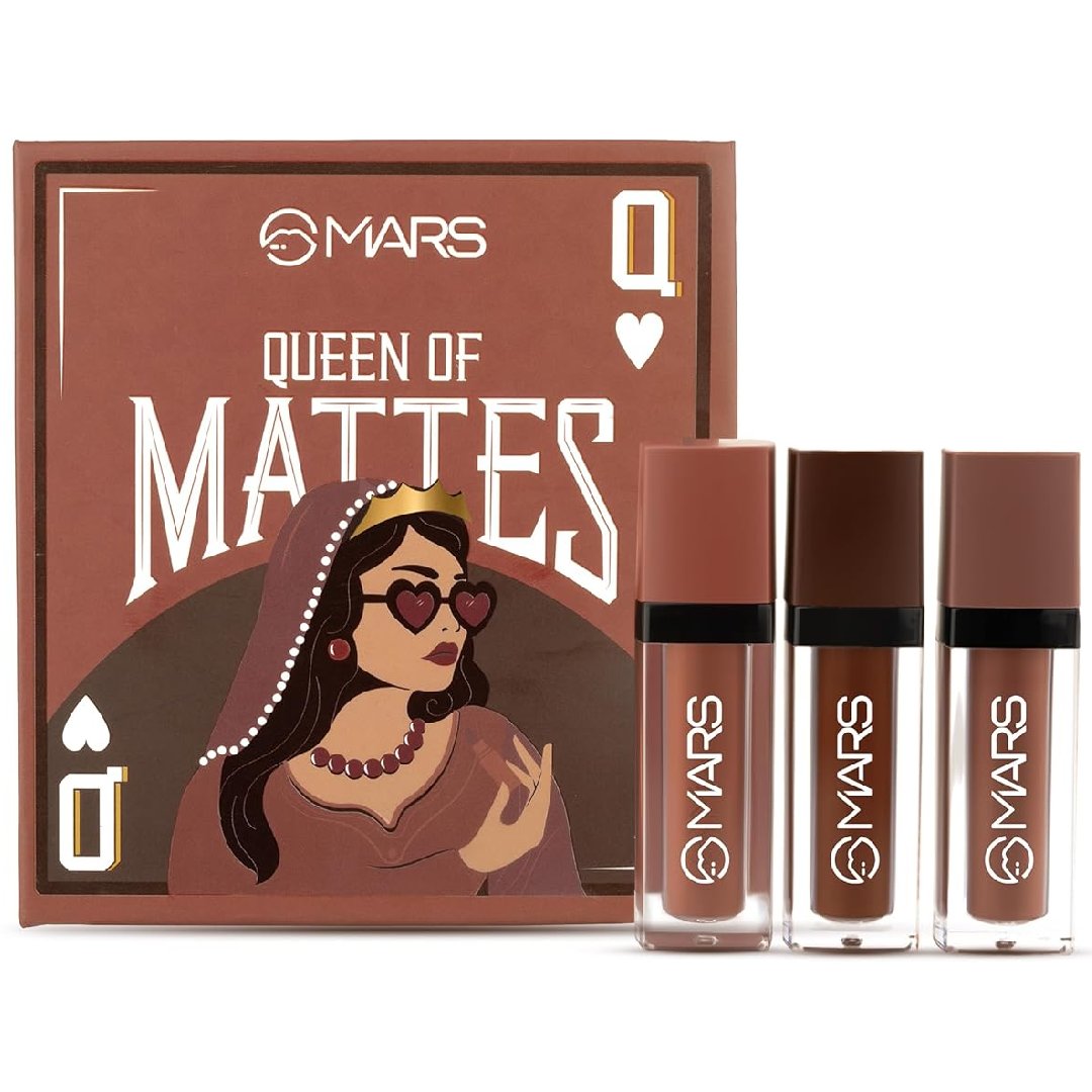 MARS Queen of Mattes Liquid Lipsticks Box Set of 3 (13.5 ml) BROWNS BD Price