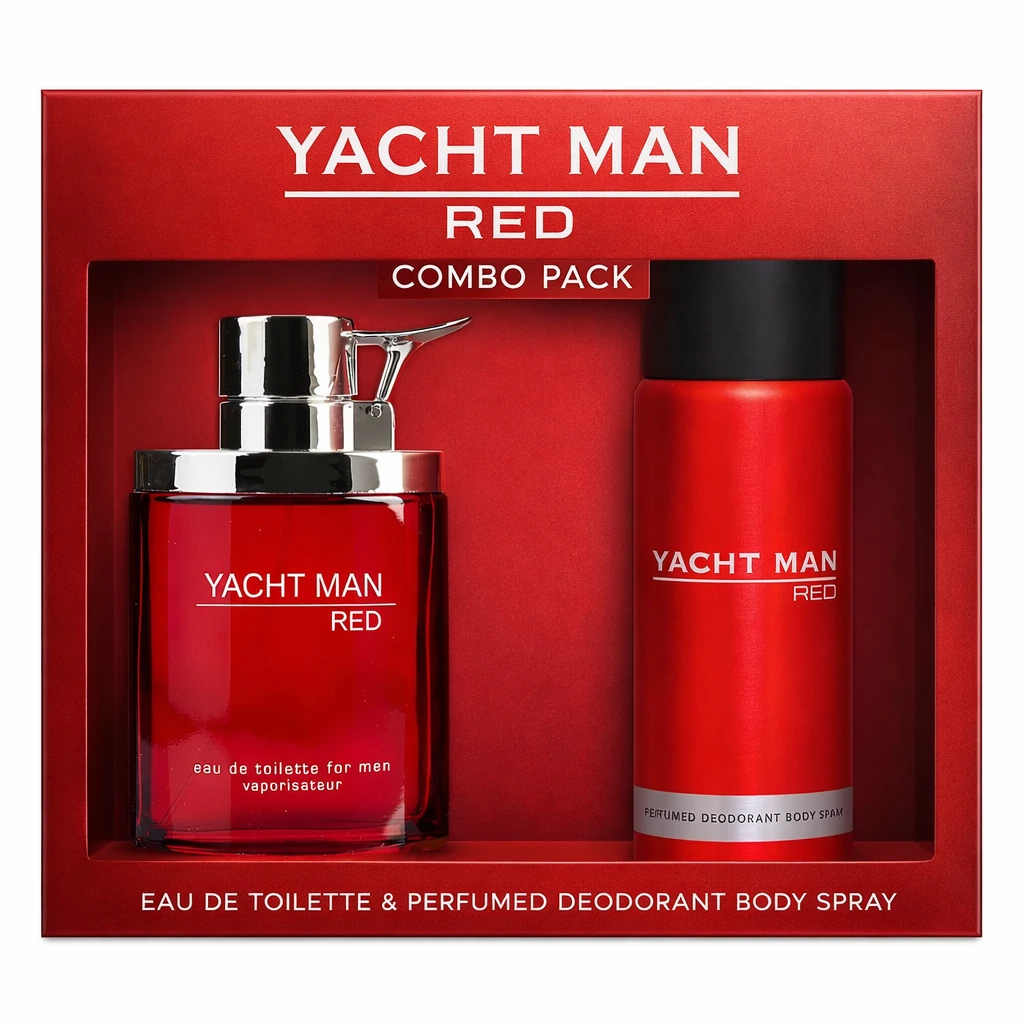 Yacht Man Red Perfume & Body Spray Combo Pack