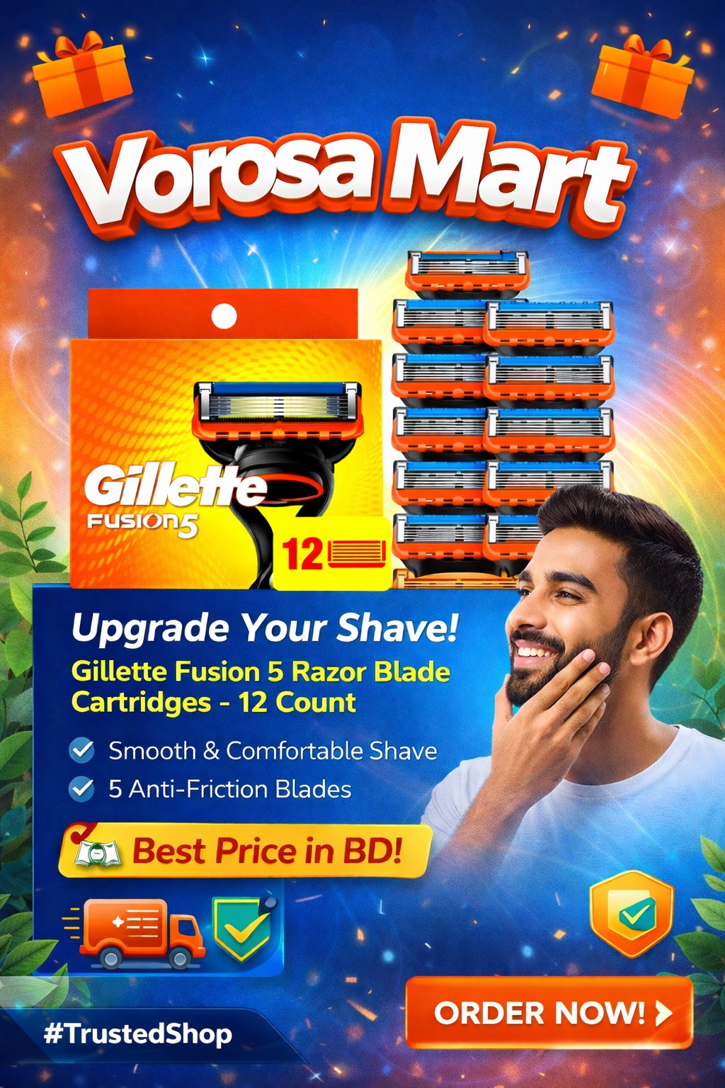 Gillette Fusion 5 Razor Blade Cartridges 12 Count