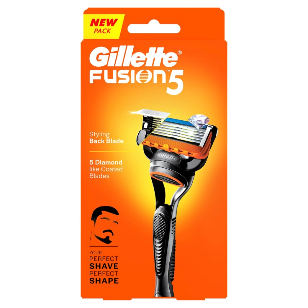 Gillette Fusion 5 Razor with Styling Black Blade & 5 Diamond Like Coated Blades