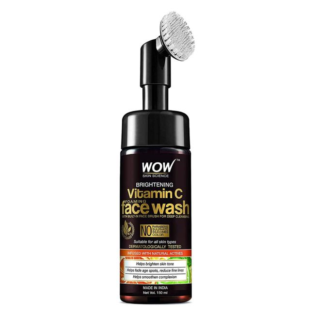 Wow Skin Science Vitamin C Foaming Face Wash With Brush 150ml