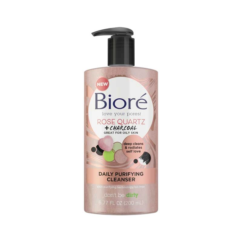 Biore Rose & Charcoal Daily Purifying Cleanser 200ml
