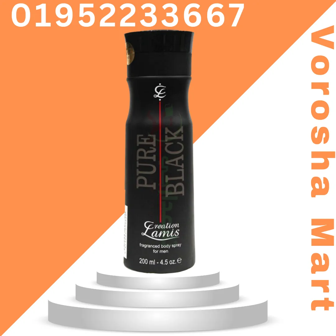 LAMIS CREATION PURE BLACK BODY SPRAY FOR MEN 200ML