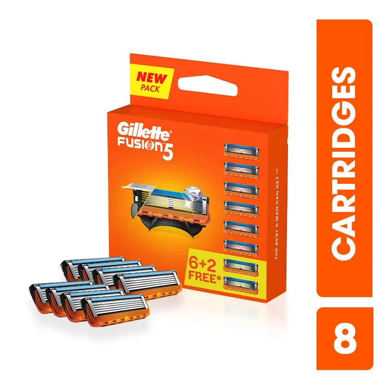 Gillette Fusion 5 Cartridge  Manual Shaving Razor Blades 8s Pack (Cartridge)
