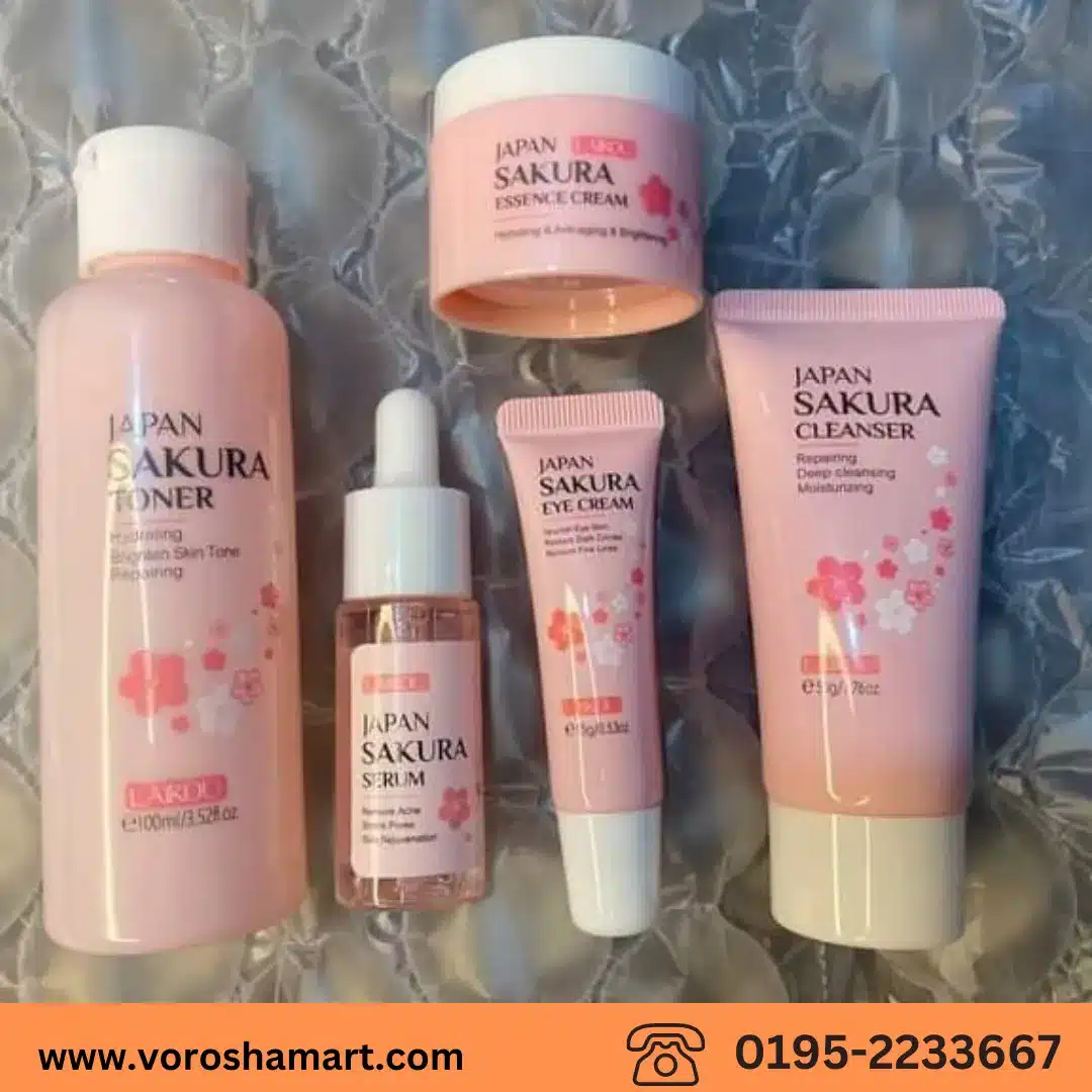 Japan Sakura 5Pic Combo Pack Japan sakura Deep Cleansing moisturizer -sakura cream-sakura serum- eye cream
