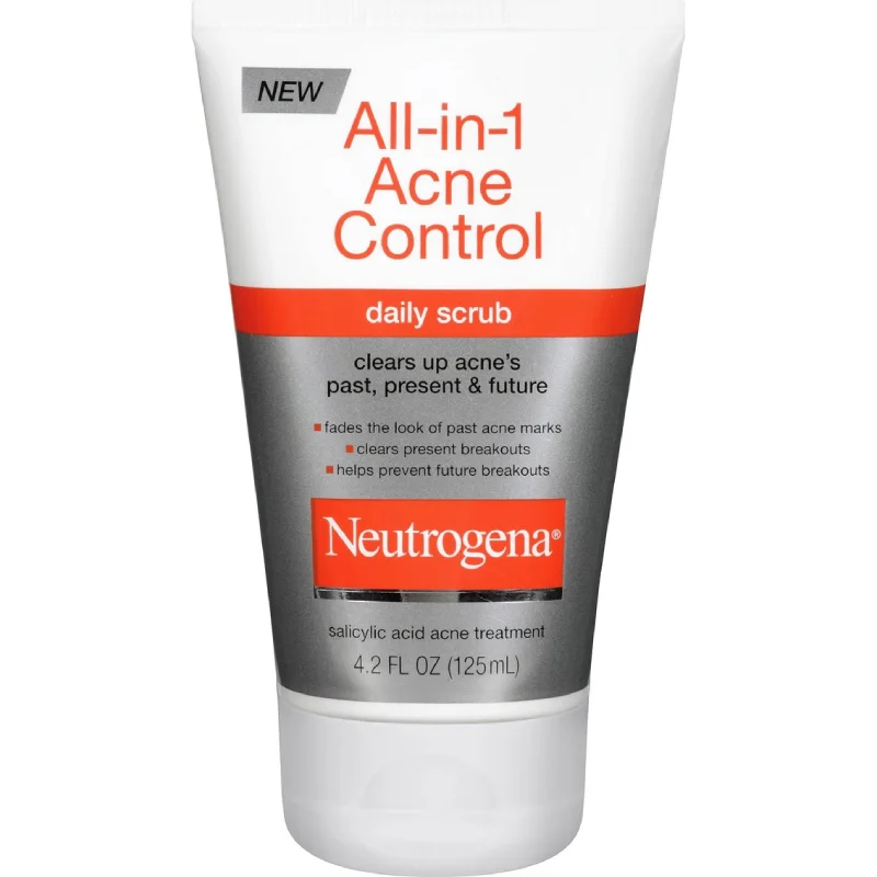 Neutrogena All-In-1 Salicylic Acid Acne Control Exfoliate Daily Face Scrub 124ml