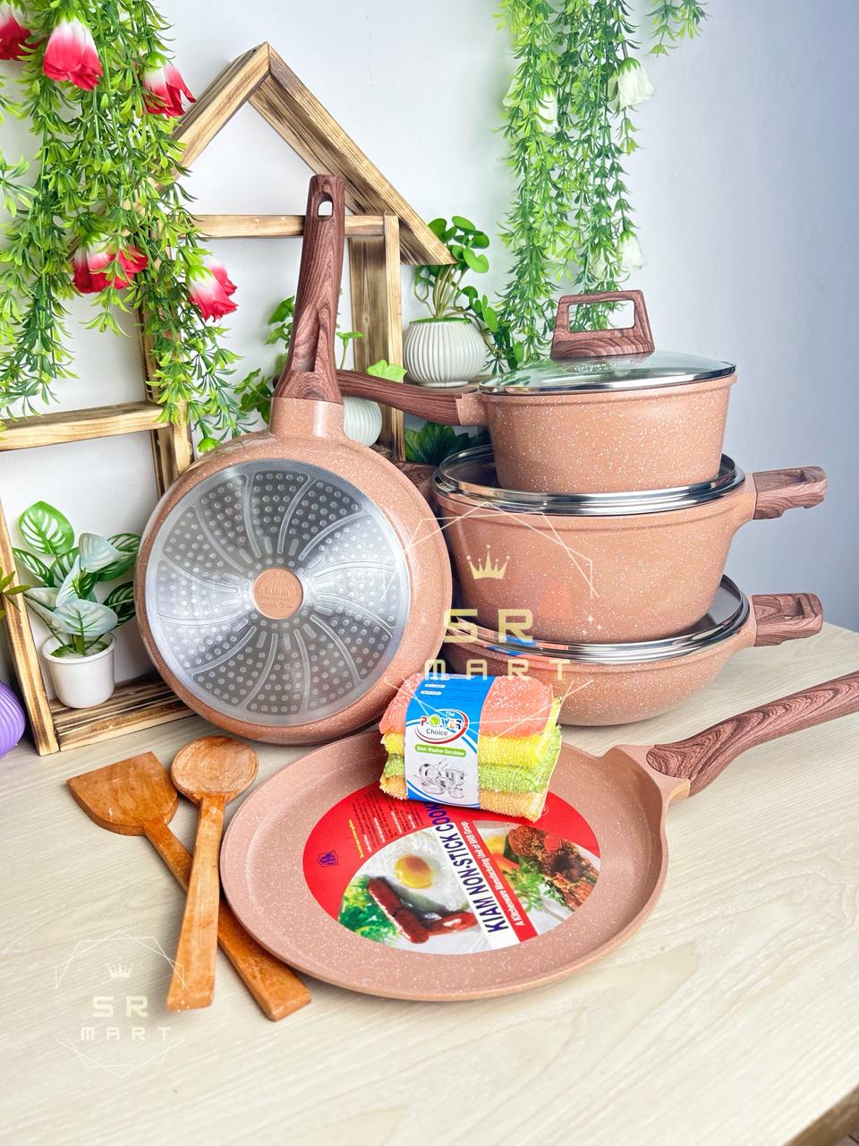 8 Pcs Kiam Die Casting Forged Aluminum Non-Stick Cookware Set