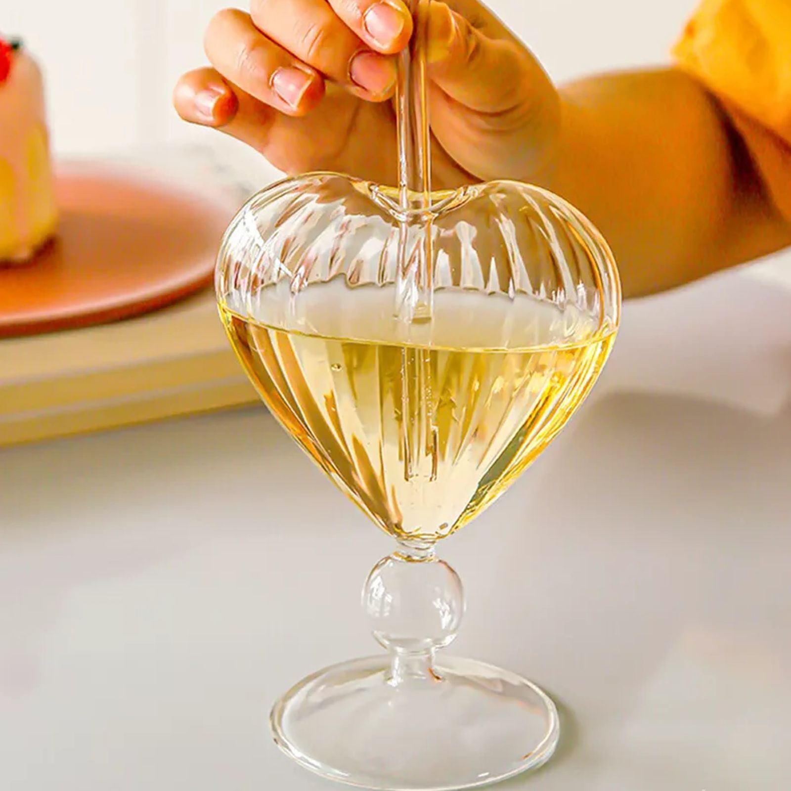 Creative Heart Disposable Straw Cup