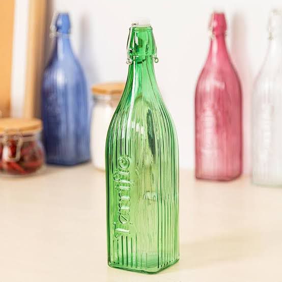 Soda Bottle 1 L Square Green Viba