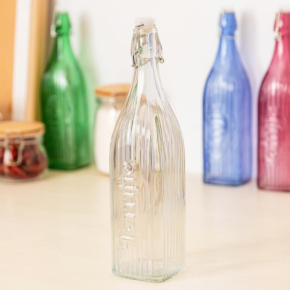 Soda Bottle 1 L Square White Viba