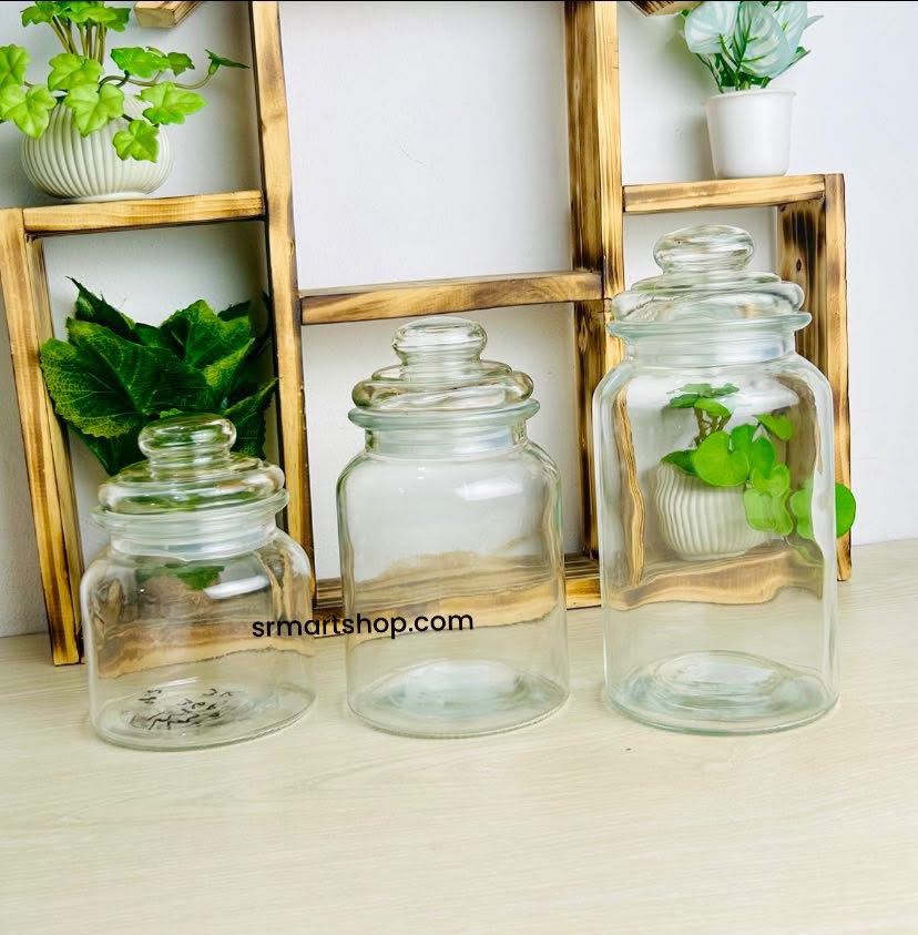 Glass Storage Jar  With Glass Lid