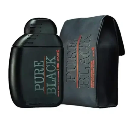 a black bottle with a black case